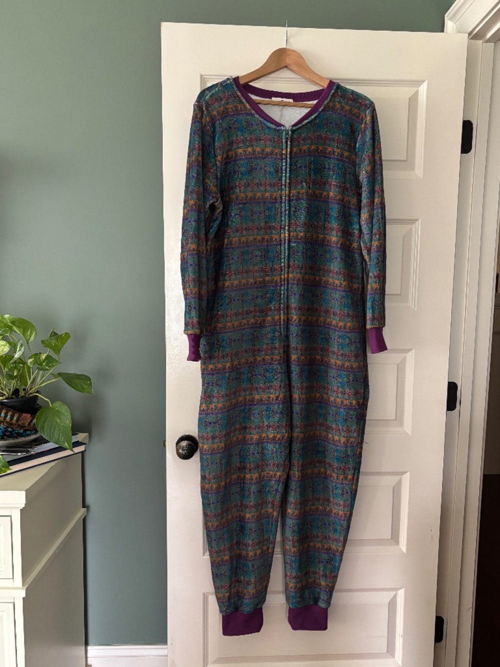Natural Life Fleece Cozy Onesie/Jumpsuit Lounge Pajamas - Medium